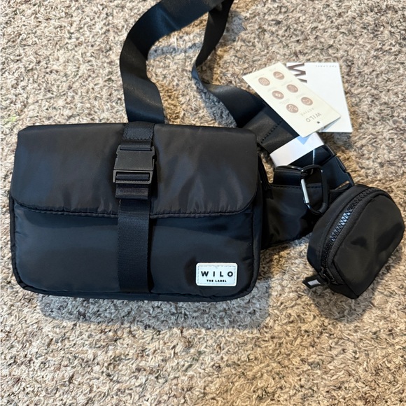 Wilo The Label Handbags - Wilo The Label Nylon Snap Front Waist Bag - Black